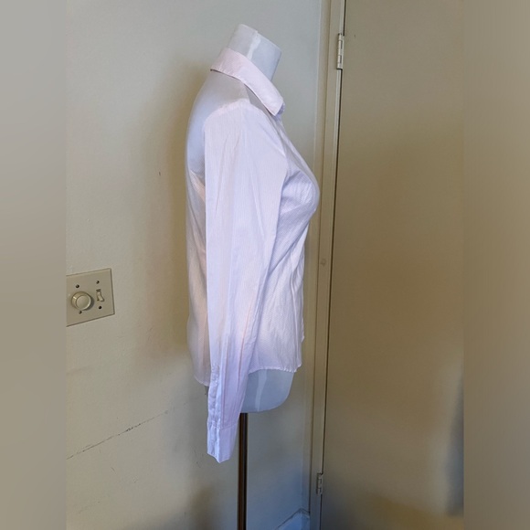 Vtg Y2k LISSEO Long Sleeve Button Down Shirt Pink White Striped Made in JP Sz S - Picture 5 of 8